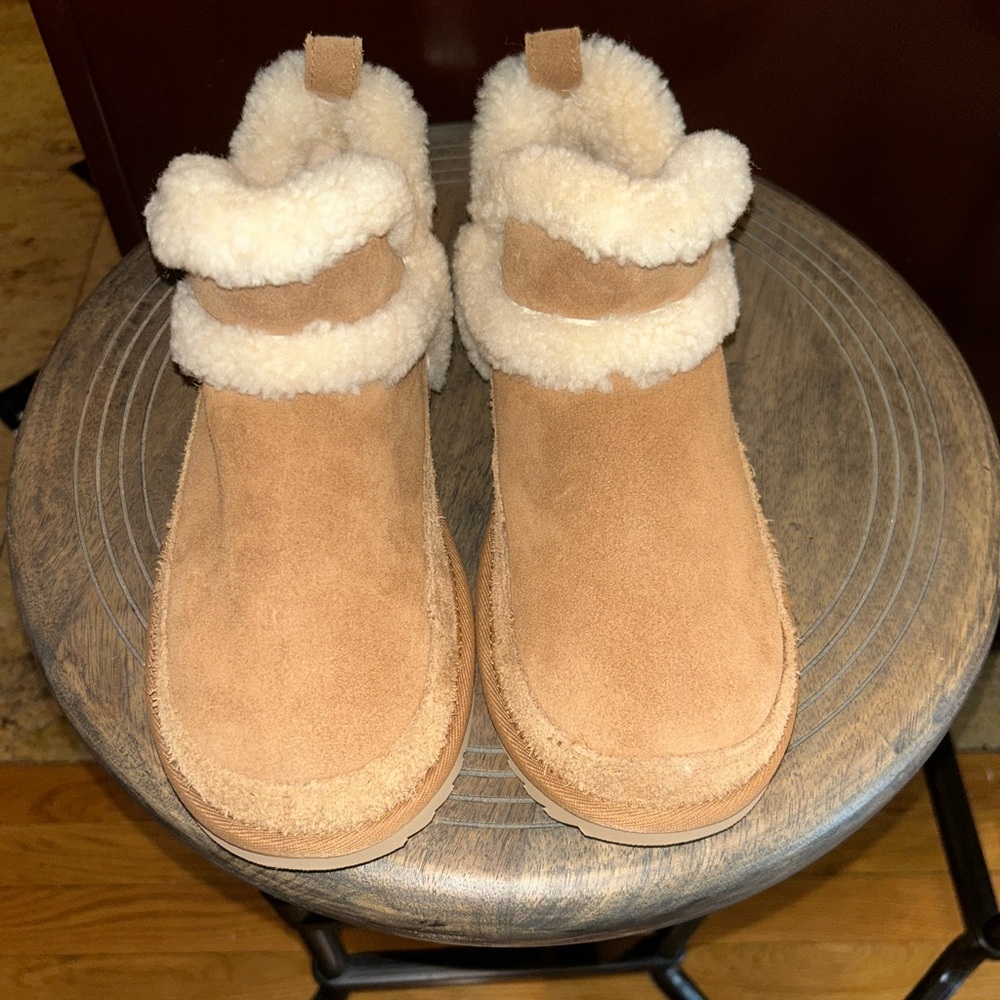 UGG Chestnut Suede Boots with Shearling